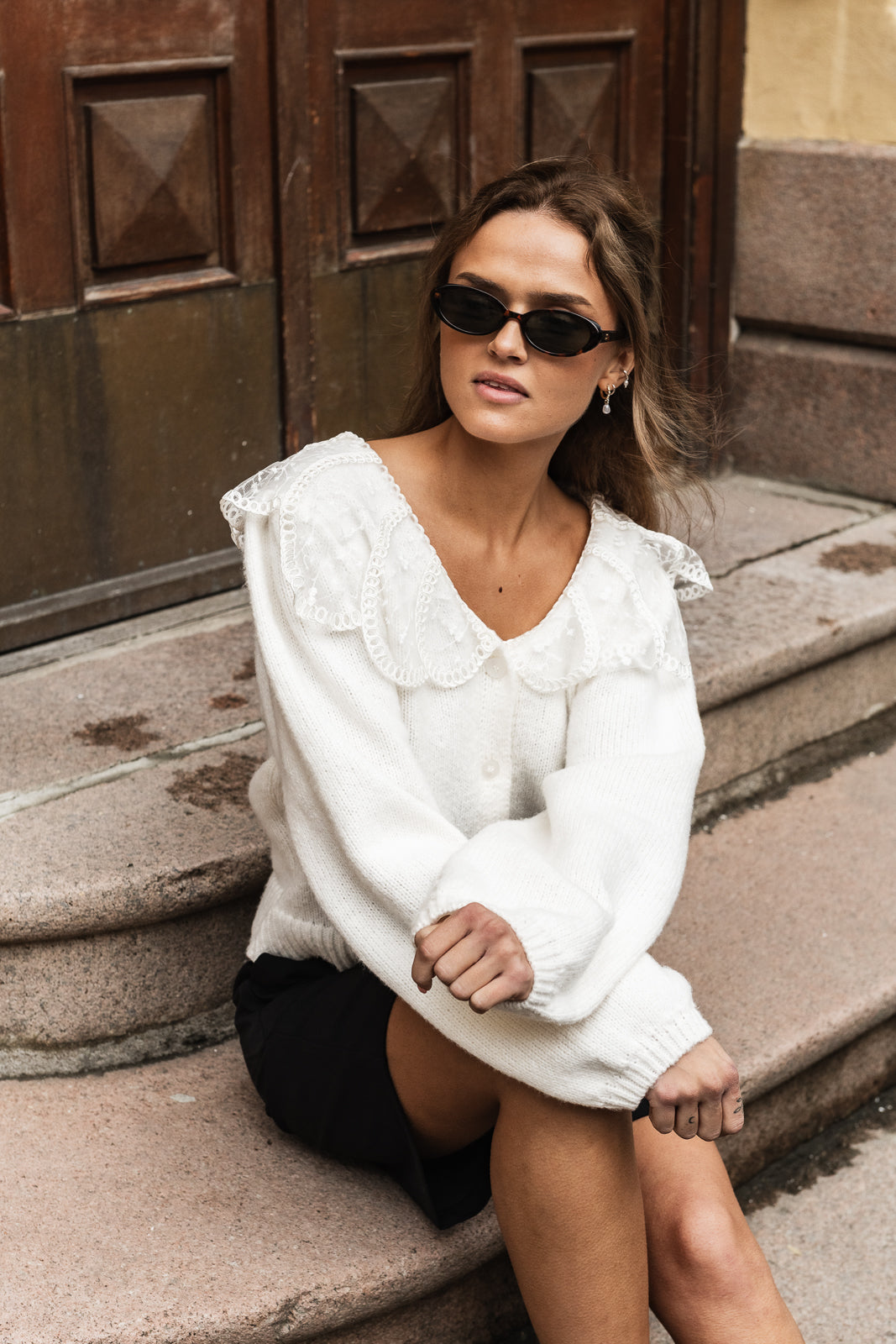 PCABBY Knit Cardigan - Cloud Dancer